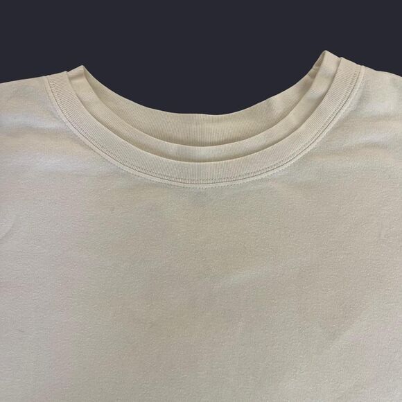 White Cream Westbound women's crew neck tee with a relaxed fit and double collar - Picture 2 of 4
